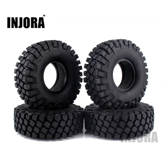 4PCS 114MM 1.9" Rubber Rocks Tyres / Wheel Tires for 1:10 RC Rock Crawler Axial SCX10 90046 AXI03007 TRX-4