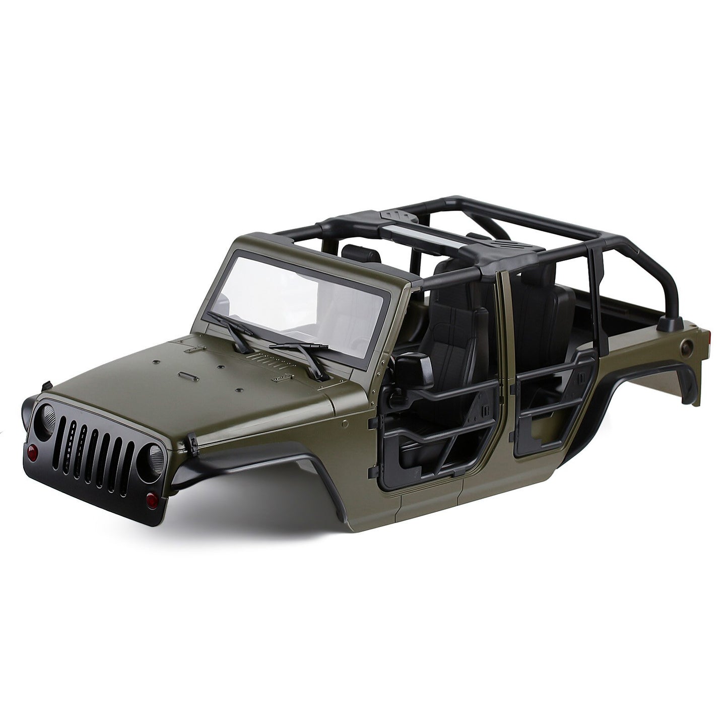 INJORA Unassembled Kit 313mm 12.3&quot; Wheelbase Tube Doors Hard Body Car Shell for 1/10 RC Crawler Axial SCX10 90046 Jeep Wrangler
