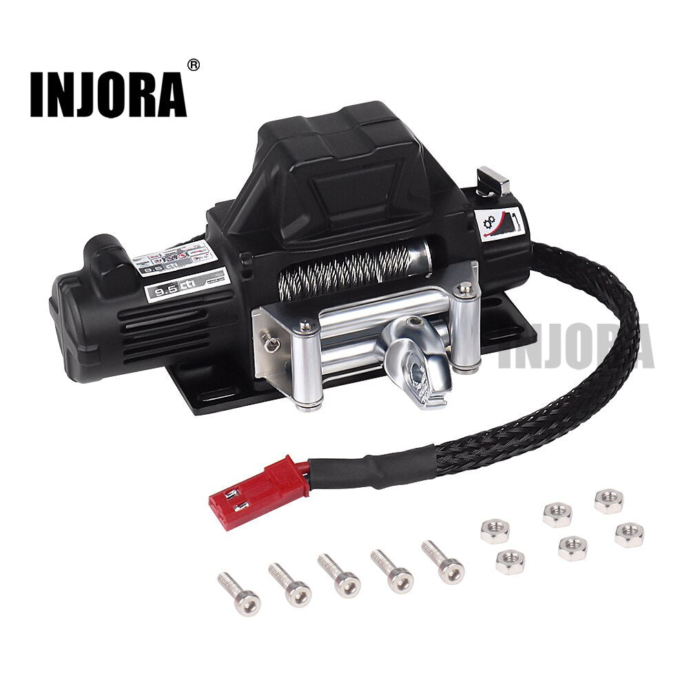 INJORA Metal Winch Wireless Remote Controller System for 1:10 RC Crawler Car Axial SCX10 90046 TRX4 TRX6 Gen8 Upgrade Parts