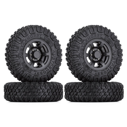 INJORA 4PCS 1.55 Beadlock Plastic Wheel Rim Tires for RC Crawler Car AX90069 Tamiya CC01 LC70 MST JIMNY 1/18 Aixal UTB18 Capra