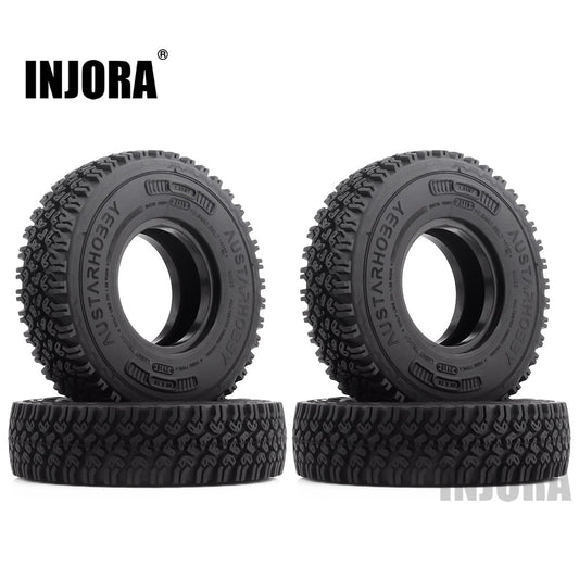 INJORA 4Pcs 1.55 Soft Rubber Terrain Wheel Tires for RC Crawler Car MST JIMNY AX90069 Tamiya CC01 LC70 1/18 Aixal UTB18 Capra