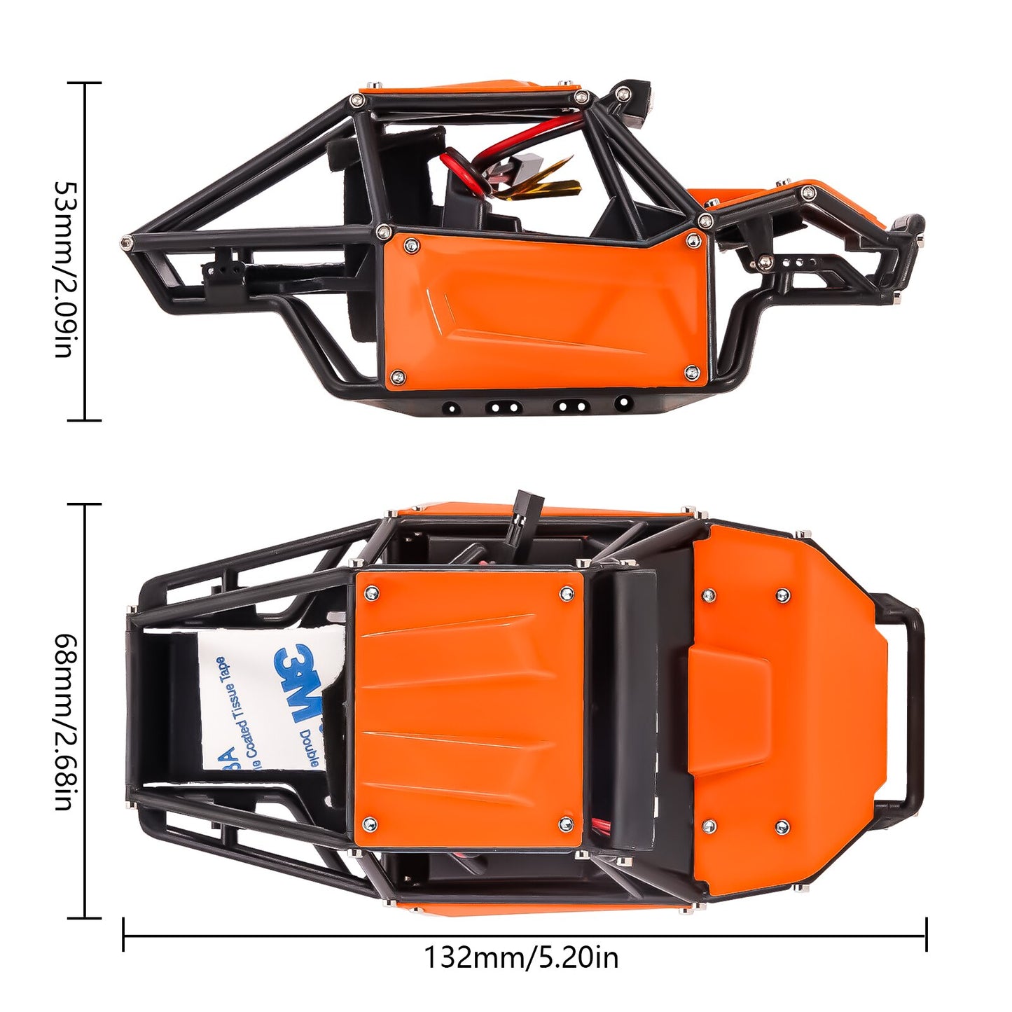 INJORA Nylon Rock Buggy Body Shell Chassis Kit for 1/24 RC Crawler Car Axial SCX24 C10 JEEP JLU Bronco Upgrade Parts