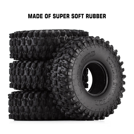 INJORA 4PCS 120MM 1.9&quot; Rubber Rock Tyres Wheel Tires for 1:10 RC Crawler Car Axial SCX10 90046 AXI03007 TRX4 Redcat Gen8