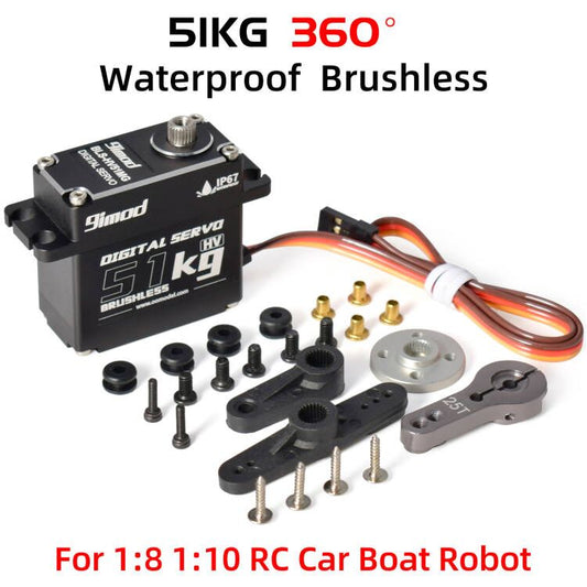 9imod Waterproof Servo BLS-HV51MG 51KG 180°/270°/360° Metal Digital 8.4V HV Brushless Servo for 1:8 1:10 RC Car Boat Robot DIY