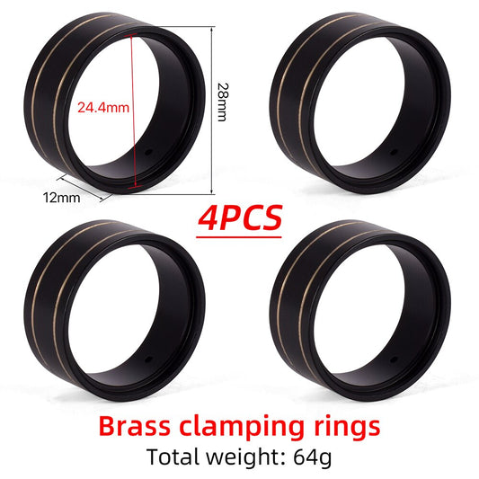4PCS Brass 1.0 Beadlock Ring Internal Clamp Ring Fits for 1/18 TRX4-M 1/24 SCX24 RC Crawler Bronco Upgrade Parts 16g/PCS