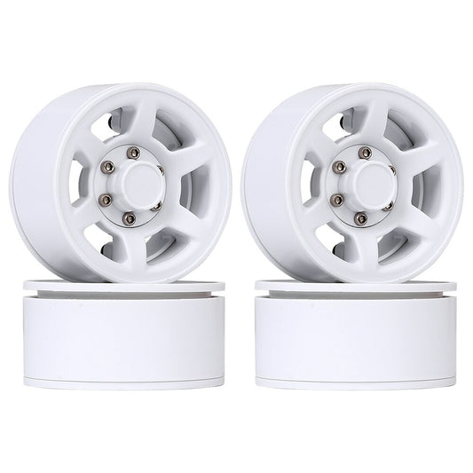 INJORA 4Pcs Plastic 1.55" Beadlock Wheel Rim White/ Black for 1/10 RC Crawler Car Axial 90069 D90 TF2 Tamiya CC01 LC70 MST JIMNY