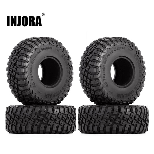 INJORA 120*44mm 4PCS 1.9" Rubber Mud Wheel Tires for 1:10 RC Crawler Car Axial SCX10 SCX10 III AXI03007 TRX4 Redcat Gen8
