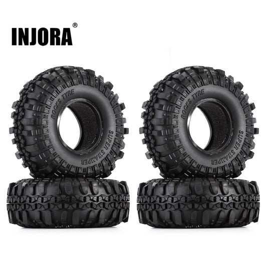 4PCS 1.9" Rubber Tyre / Wheel Tires for 1:10 RC Rock Crawler Axial SCX10 90046 AXI03007 Tamiya CC01 D90 D110