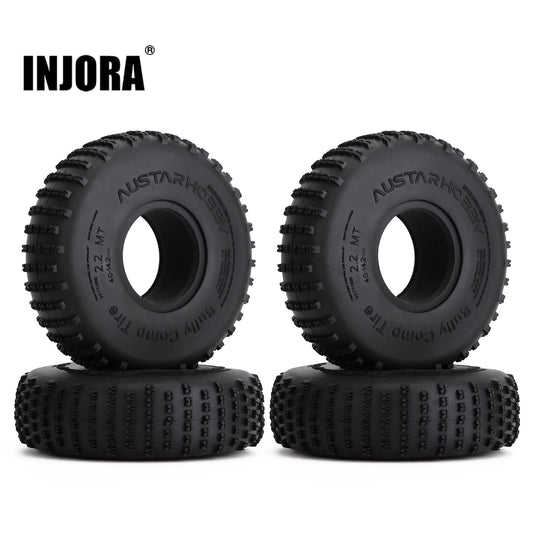 INJORA 4PCS 2.2" Rock Buggy Bully Comp Wheel Tires 142*40MM for RC Crawler Axial SCX10 Wraith 90018 RR10 Bomber RBX10 Ryft