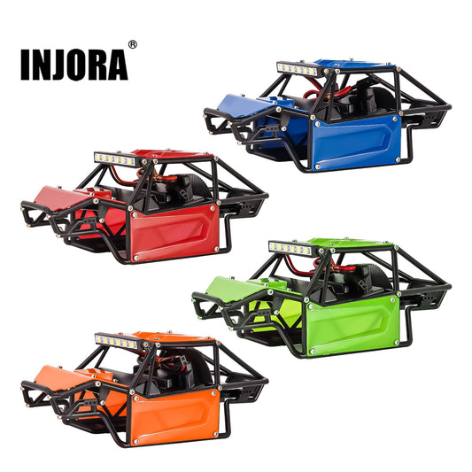 INJORA Nylon Rock Buggy Body Shell Chassis Kit for 1/24 RC Crawler Car Axial SCX24 C10 JEEP JLU Bronco Upgrade Parts