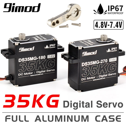 9imod DS35MG 35kg Waterproof Servo 180°/270° Full Aluminum Case Stainless Steel Gear High Torque for 1/6 1/8 1/10 1/12 RC Car