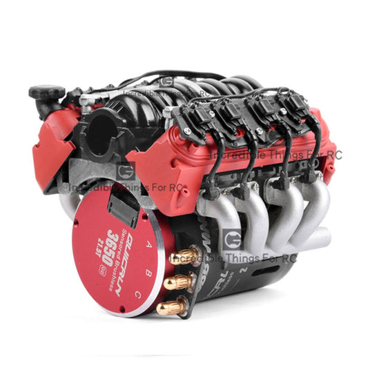 RC Car LS7 V8 Simulate Engine Motor Cooling Fans Radiator Kit for 1/10 RC Crawler TRX4 TRX6 AXIAL SCX10 90046 VS4