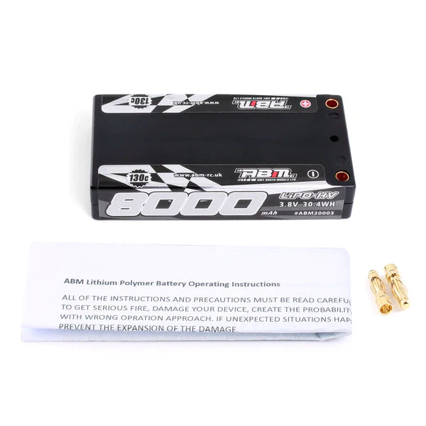 ABM 8000 Pan Car Style 3.8V Lipo-HV 130c 4mm Connectors ABM20003