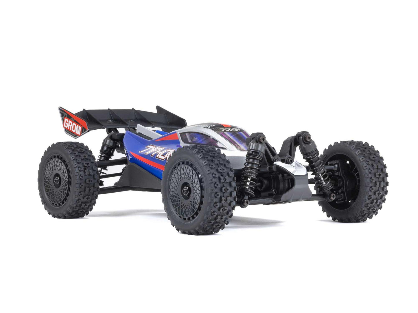 ARRMA 1/18 Typhon GROM 4wd Smart RTR w/Lipo Batt/USB Chg   Blue/Silv  ARA2106T1