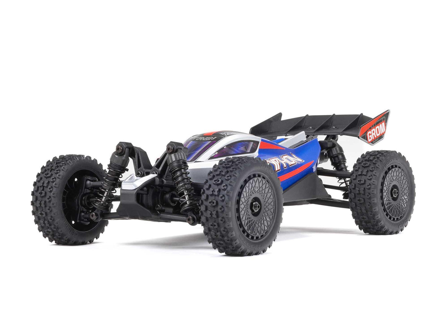 ARRMA 1/18 Typhon GROM 4wd Smart RTR w/Lipo Batt/USB Chg   Blue/Silv  ARA2106T1