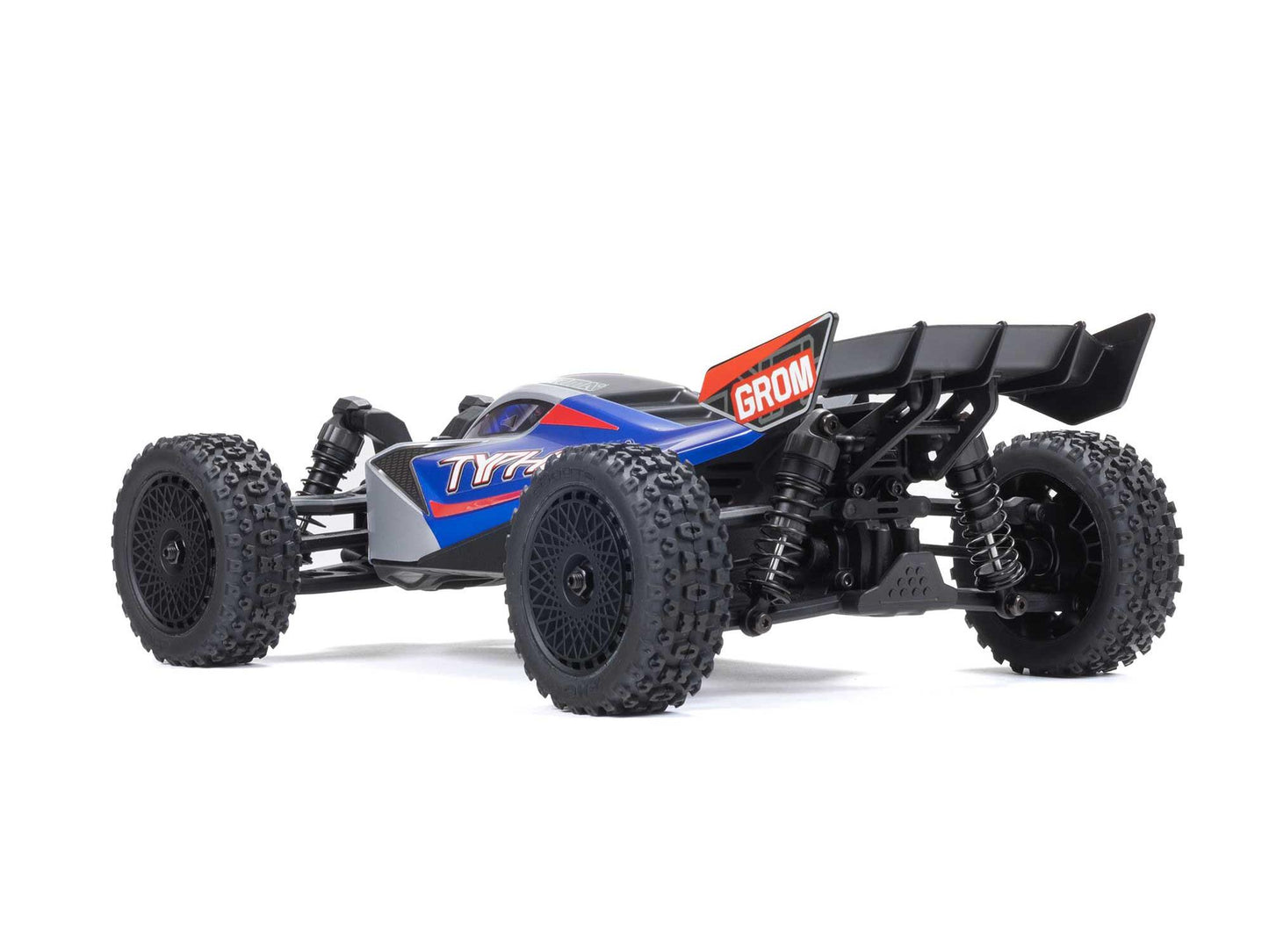 ARRMA 1/18 Typhon GROM 4wd Smart RTR w/Lipo Batt/USB Chg   Blue/Silv  ARA2106T1