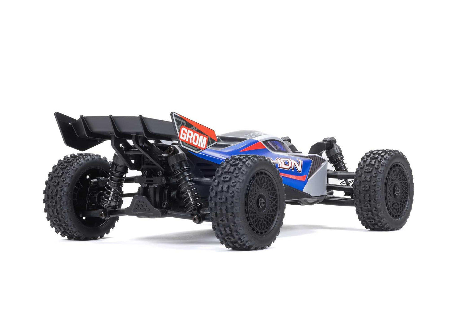 ARRMA 1/18 Typhon GROM 4wd Smart RTR w/Lipo Batt/USB Chg   Blue/Silv  ARA2106T1