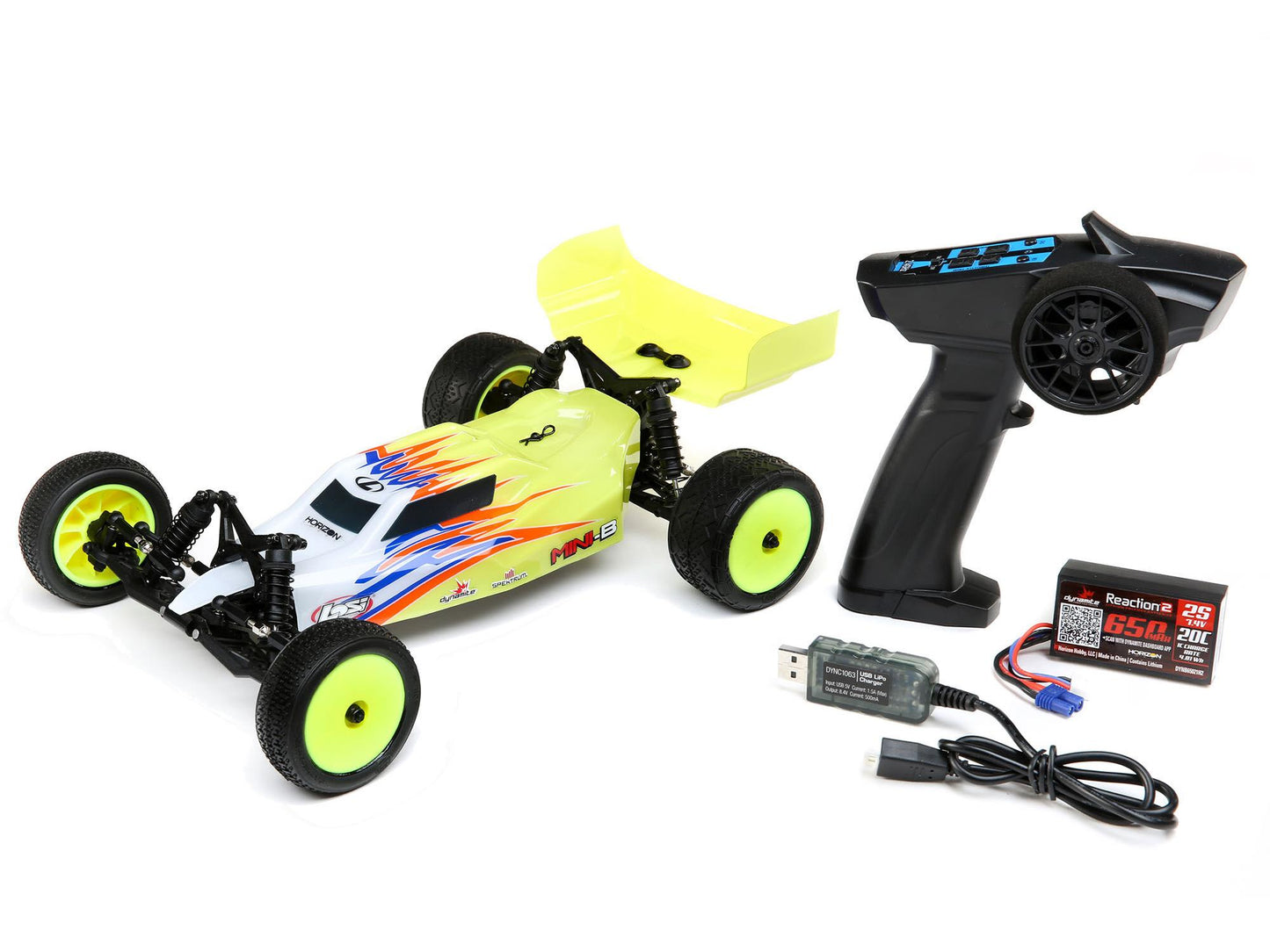 Losi 1/16 Mini-B Brushed RTR 2WD Buggy - Blue/White LOS01016T1  yellow/white LOS01016T (shadow stock)