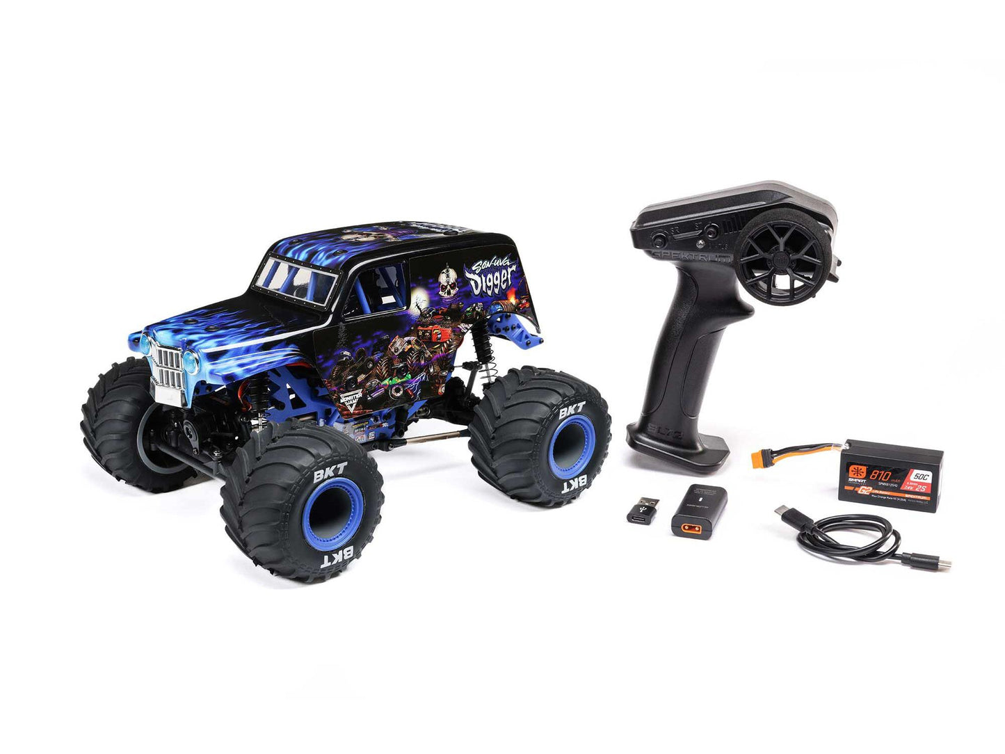 Losi 1/18 Mini LMT 4X4 Brushed Monster Truck RTR - Son-Uva Digger  LOS01026T2