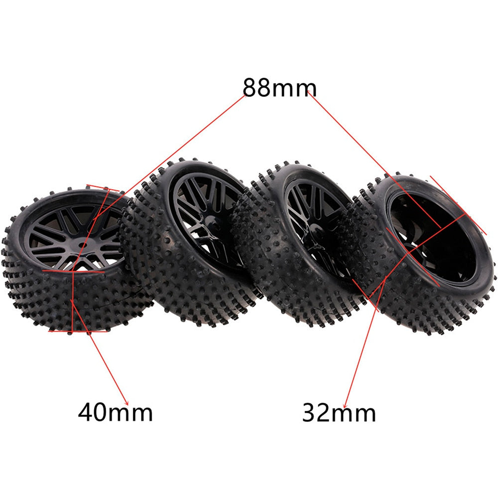 88/75mm Off Road Buggy Banden Wiel 12mm Hex Hubs voor Wltoys 144001 1/14 1/16 1/10 Axiale Scx10 Traxxas Trx-4 Tamiya RC Racewagen