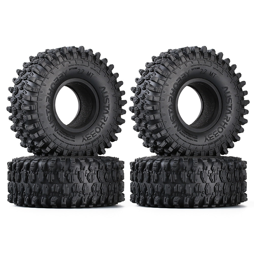 INJORA 4PCS 130*46MM 2.2 Rubber Terrain Tyre Wheel Tires for 1/10 RC Rock Crawler Axial SCX10 RR10 Wraith KM5