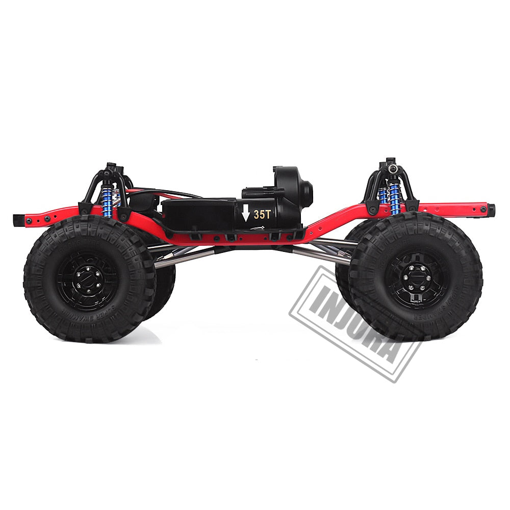 INJORA RC Car 275mm Wheelbase Assembled Frame Chassis with Wheels for 1/10 RC Crawler Car SCX10 D90 TF2 MST