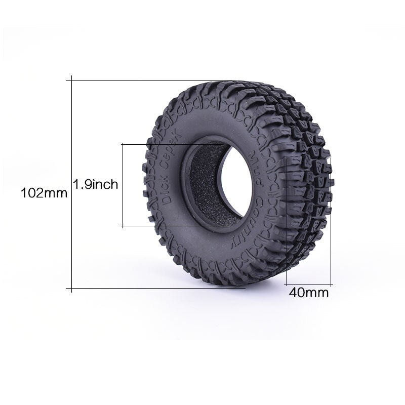 4 Stuks 1.9 Inch Rubber Rocks Banden/Wielbanden Crawler Banden Band voor 1/10 RC Auto Traxxas TRX-4 Redcat SCX10 90046 AXIALE RC4WD