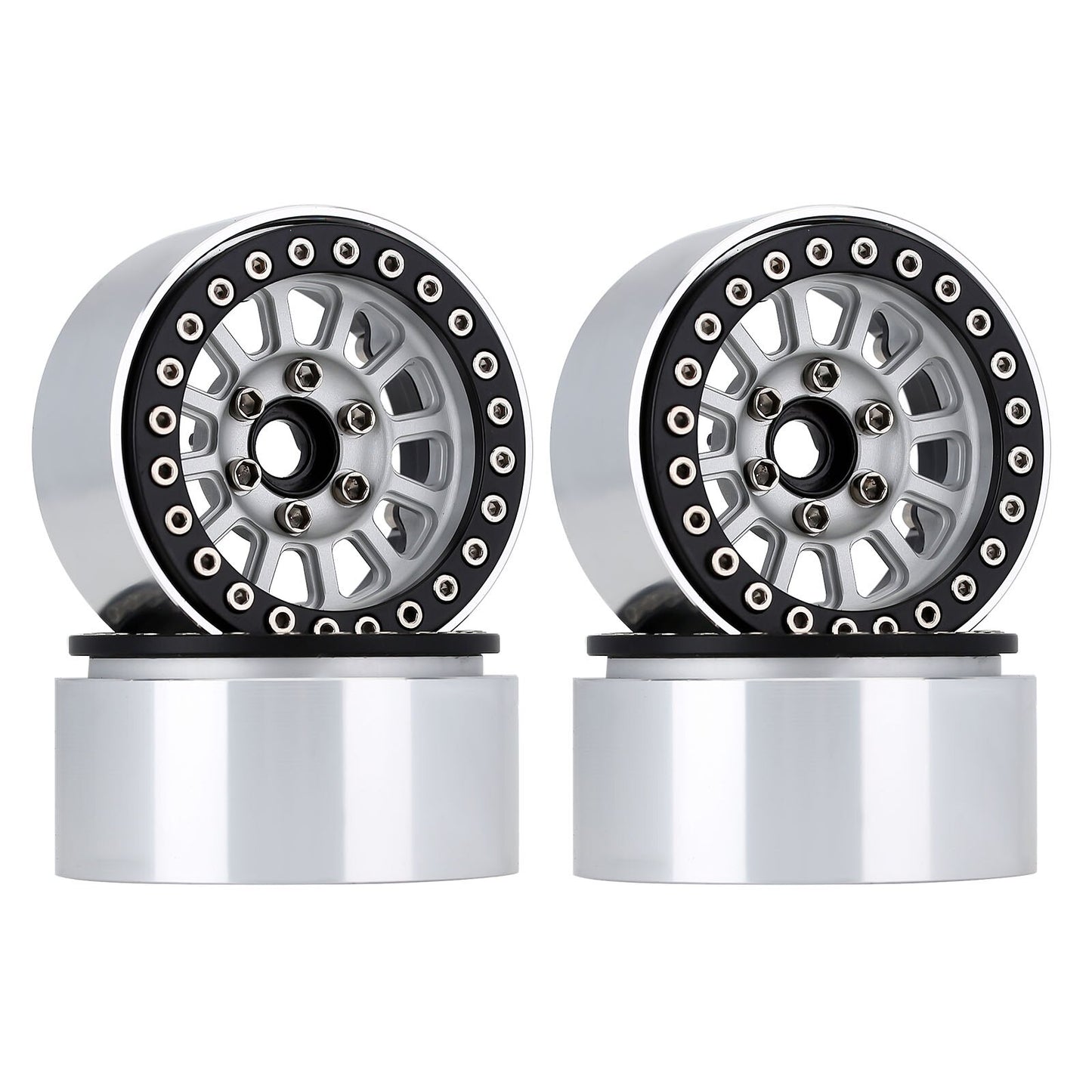 INJORA Aluminum 1.9" Beadlock Wheel Rim for 1/10 RC Crawler Car TRX-4 Axial SCX10 90046 AXI03007 Upgrade Parts