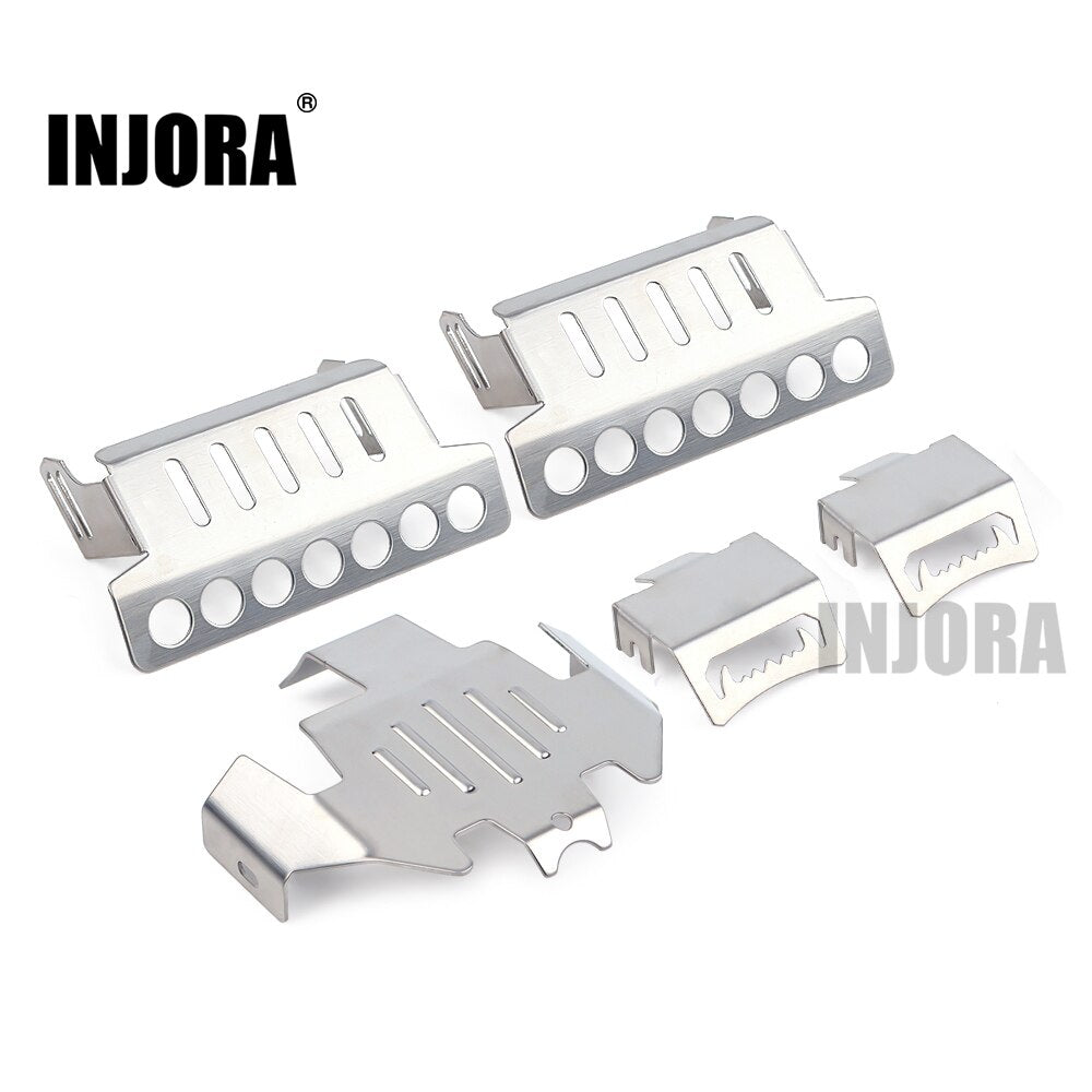 INJORA Stainless Steel Axle Protector Chassis Armor Plate for 1/10 RC Crawler TRX4 TRX-4 Upgrade Part