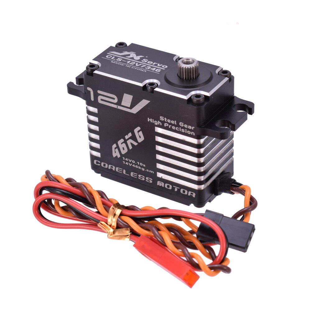 JX CLS-12V7346 46KG 12V 180 Degrees HV High Precision Steel Gear Digital Coreless Servo CNC Aluminium Shell For RC Robot Car