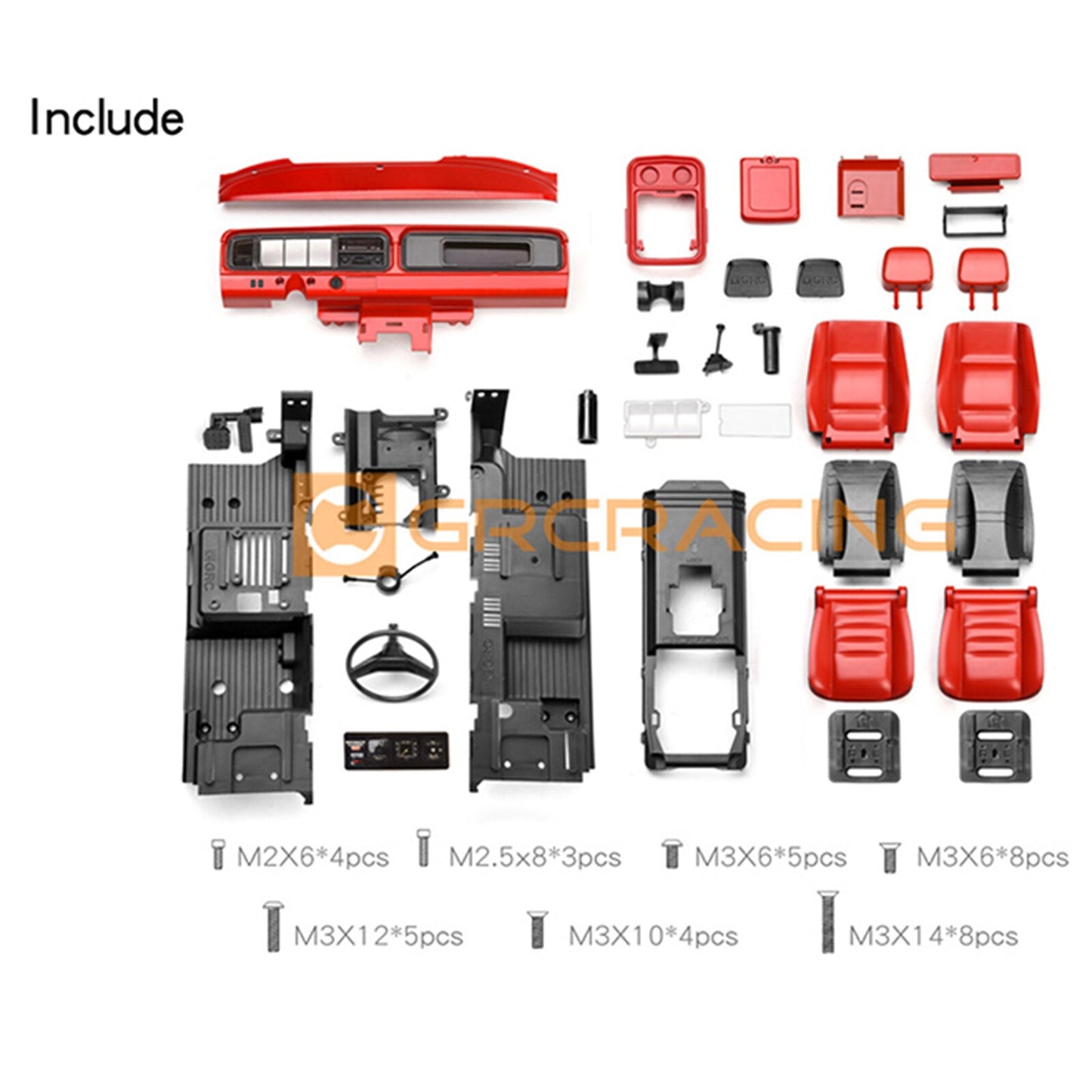 GRC RC Auto Volledige Interieur Body Shell Cab Seat Kit voor 1/10 RC Crawler TRX-4 Bronco G161R