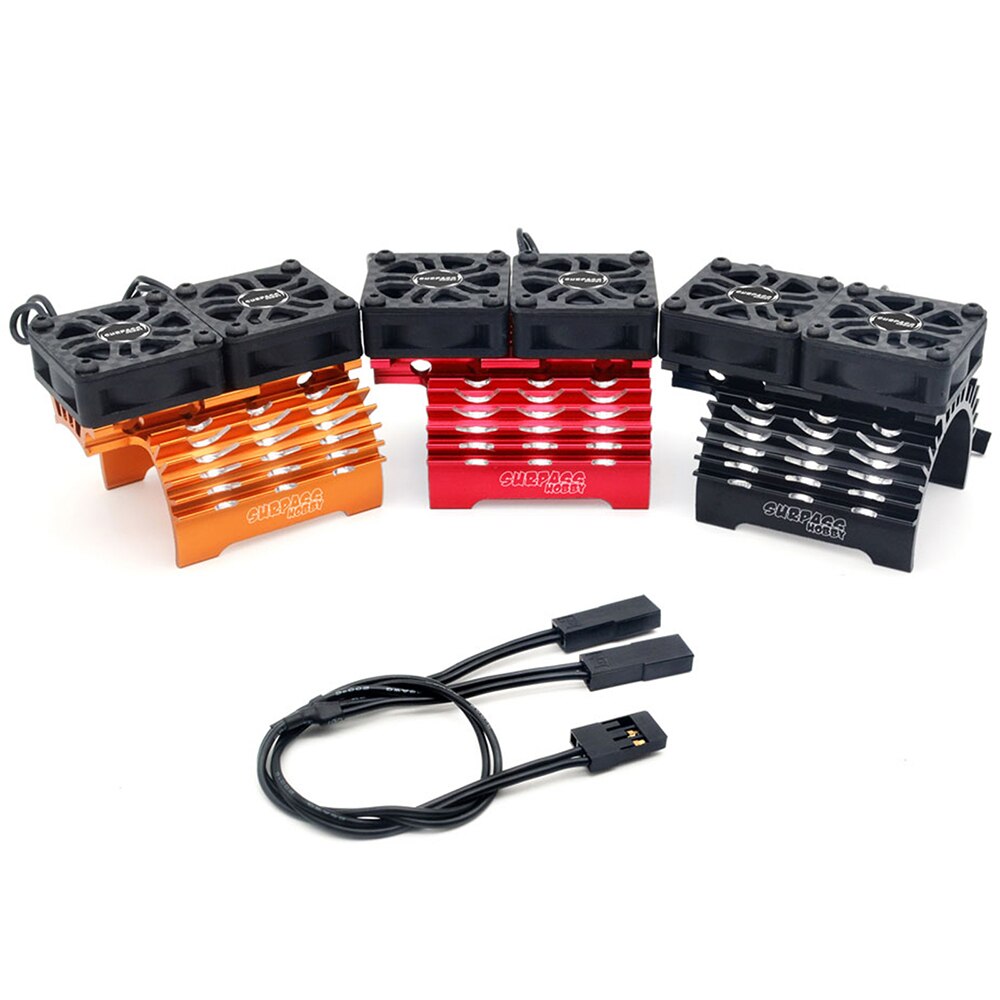 Surpass hobby RC Heatsink With Dual Cooling Fan RC Car Accessories for Hobbywing Leopard 4268 4274 4092 1/8 1/10 RC Car Motor