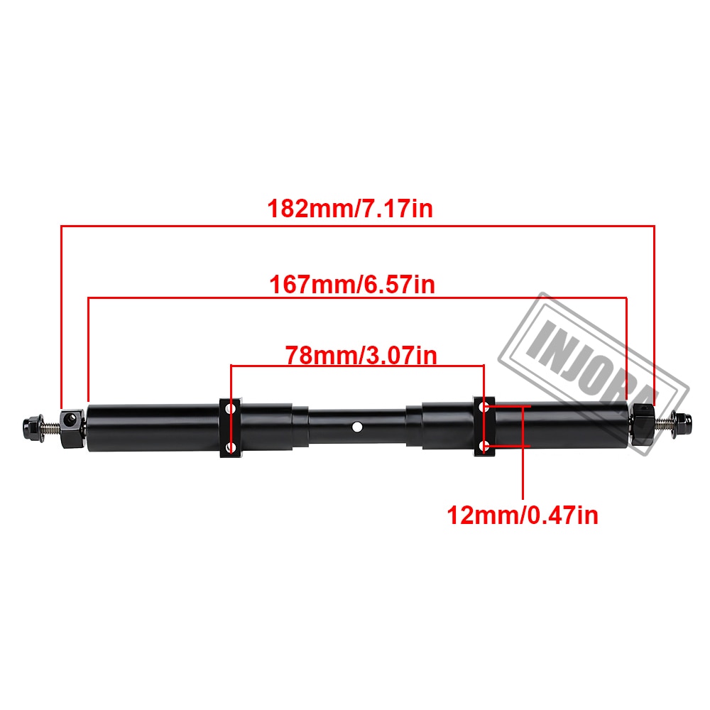 INJORA Metal Rear Axle 133.5mm/155mm/182mm