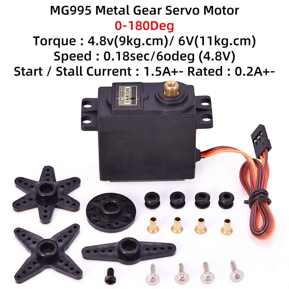 MG995 MG996r SG90 9g MG90s Metal/Plastic Gear 180 Degree Micro Servo Motor Set for RC Planes Racing Car model telecontrol