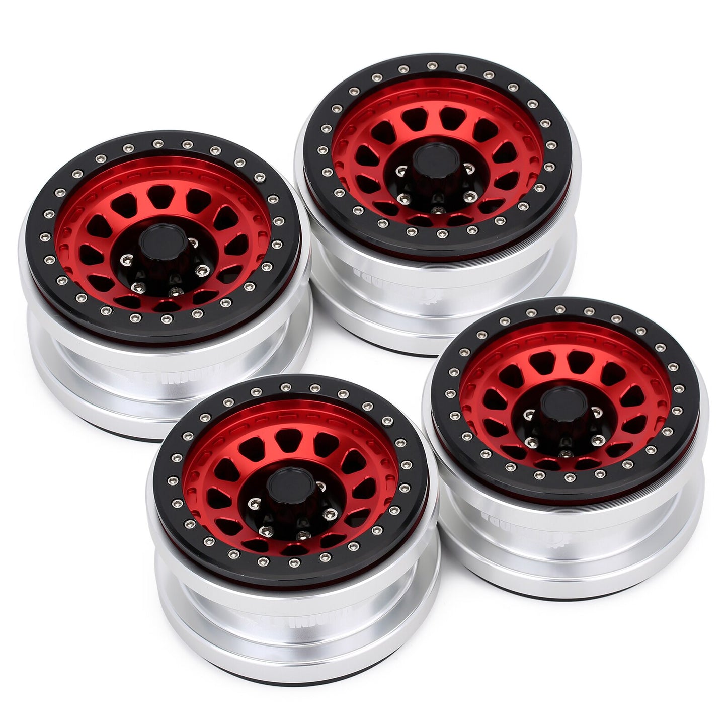 INJORA 2/4PCS CNC Aluminum 2.9" Beadlock Wheel Hub Rim for 1/6 RC Crawler Car Axial SCX6 Jeep JLU Wrangler Trail Honcho 4WD RTR