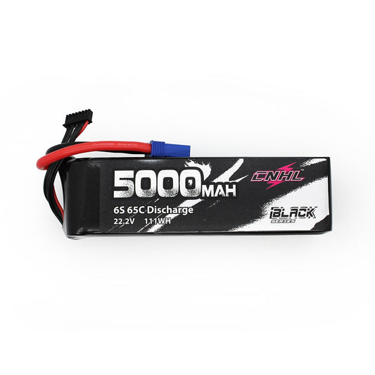 CNHL 22.2V 6S Lipo Battery 5000mAh 65C Black Series with EC5 Plug for Airplane Helicopter Drone Quadcopter Speedrun Car Boat