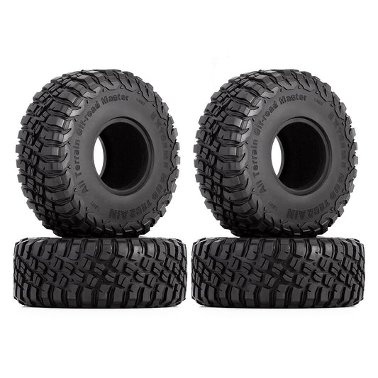 INJORA 120*44mm 4PCS 1.9" Rubber Mud Wheel Tires for 1:10 RC Crawler Car Axial SCX10 SCX10 III AXI03007 TRX4 Redcat Gen8