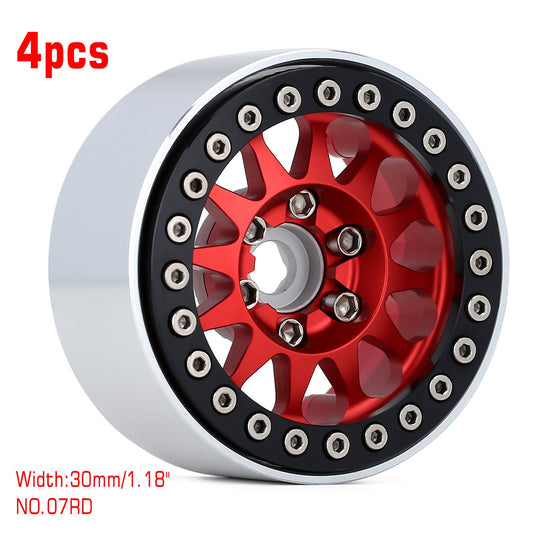 INJORA 4PCS Metallo 1.9 Beadlock Wheel Rim Mozzo Ruota a 12 Razze per 1:10 RC Crawler Axial SCX10 II 90046 AXI03007 TRX-4 Tamiya MST