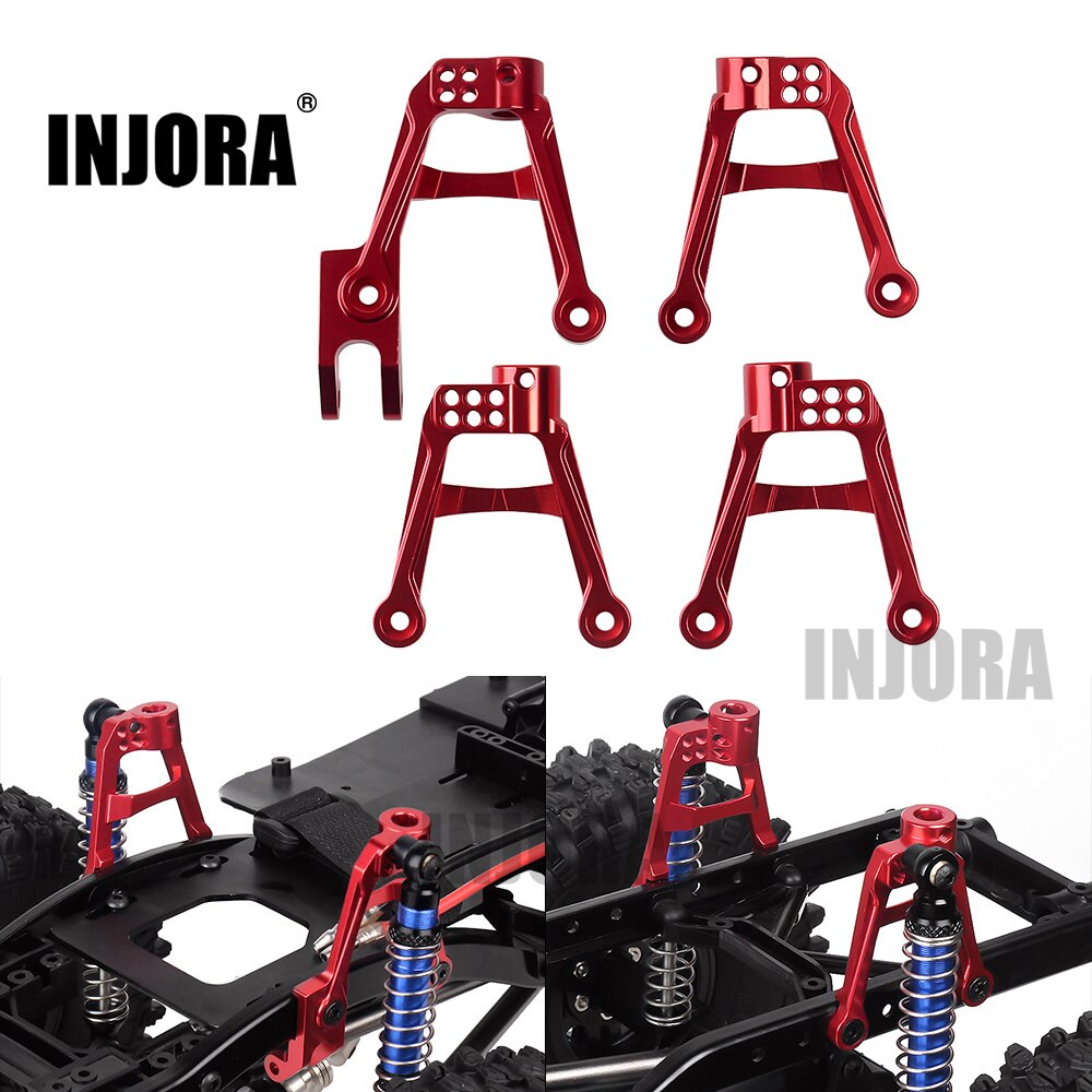 INJORA 4PCS RC Car CNC Aluminum Shock Mount Damper Towers for 1/10 RC Crawler SCX10 II 90046 90047 Upgrade Parts