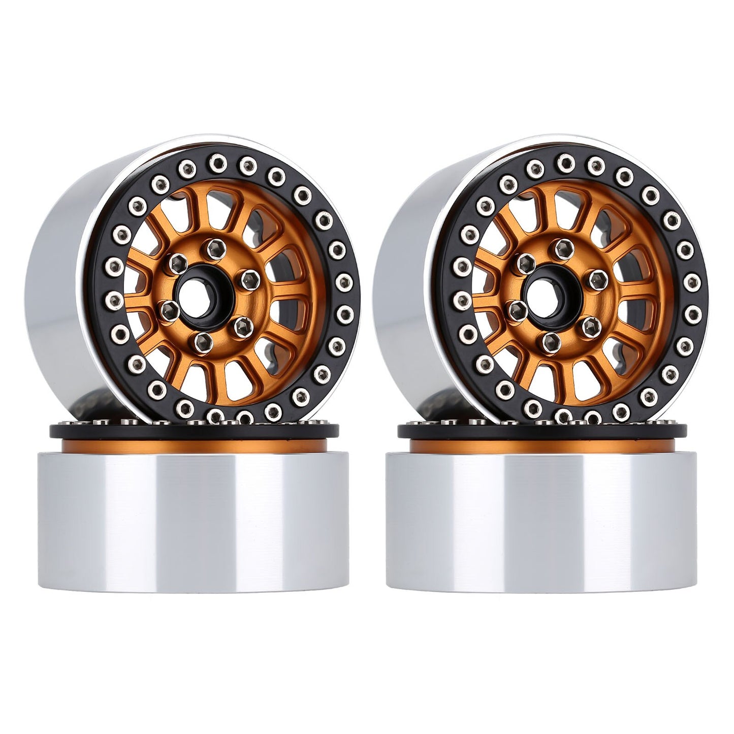 INJORA Aluminum 1.9" Beadlock Wheel Rim for 1/10 RC Crawler Car TRX-4 Axial SCX10 90046 AXI03007 Upgrade Parts