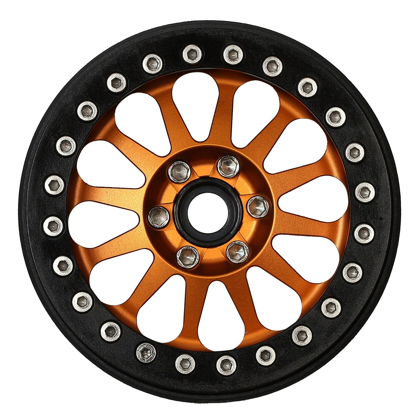 INJORA 4PCS 2.2" Metal Beadlock 12-Spokes Wheel Rim for RC Crawler Car TRX4 TRX6 Axial SCX10 90046 RR10 Wraith