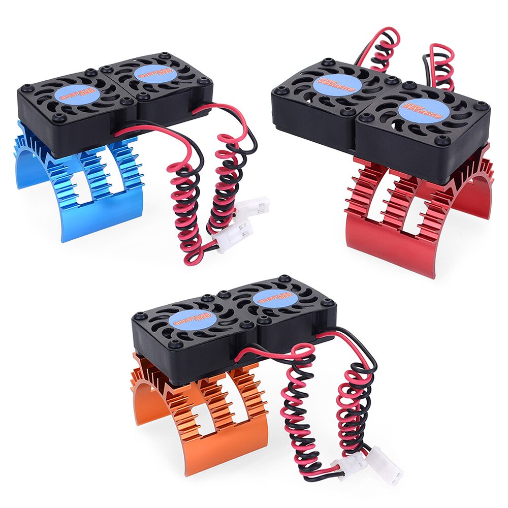 SURPASS HOBBY Cooling Fan Aluminium Metal Heatsink with Dual 30mm Fans for 1/10 RC Car 3660 3670 wltoys 12428 144001 540 550 Motor