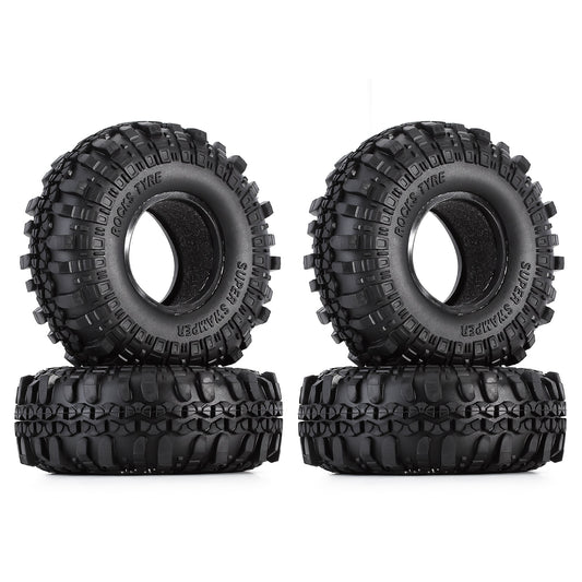 4PCS 1.9" Rubber Tyre / Wheel Tires for 1:10 RC Rock Crawler Axial SCX10 90046 AXI03007 Tamiya CC01 D90 D110