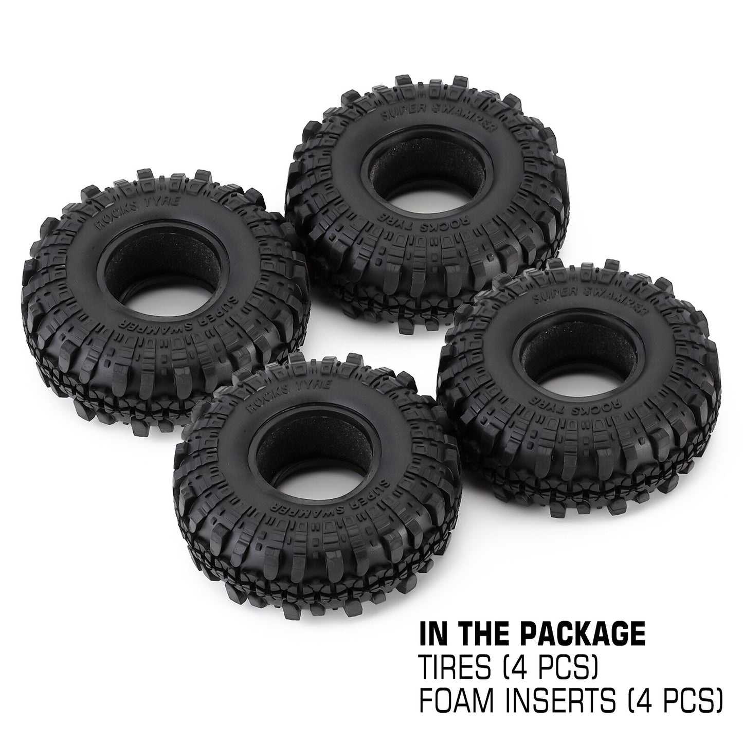 4PCS 1.9 "Pneumatici in gomma/Pneumatici delle ruote per 1:10 RC Rock Crawler Axial SCX10 90046 AXI03007 Tamiya CC01 D90 D110