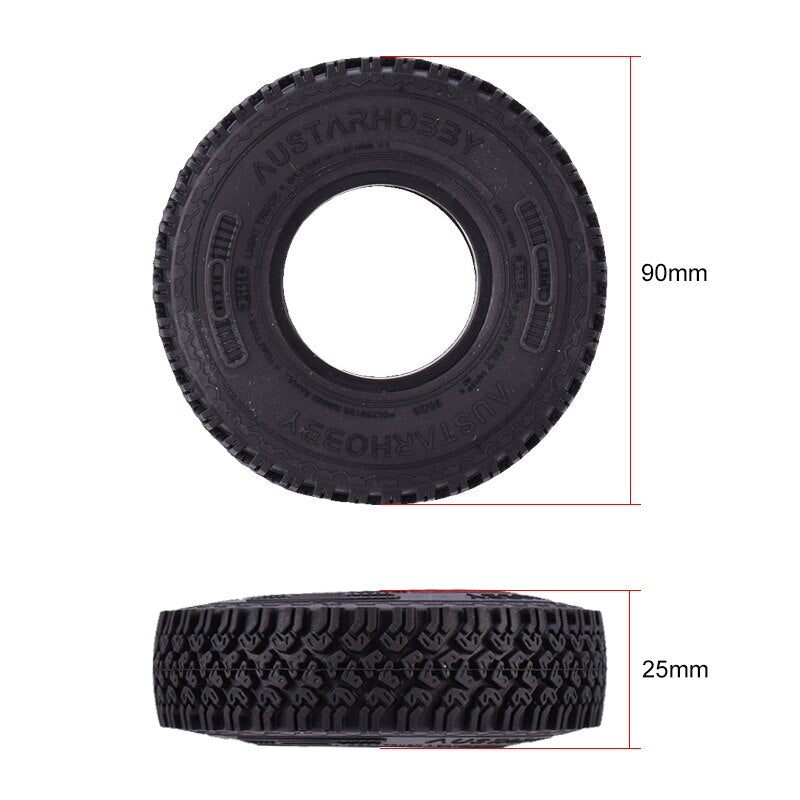 4Pcs 1.55 Inch Soft Rubber Wheel Tires/Wheel Plastic Rim Hub for RC Crawler Car MST JIMNY Axial AX90069 D90 TF2 Tamiya CC01 LC70