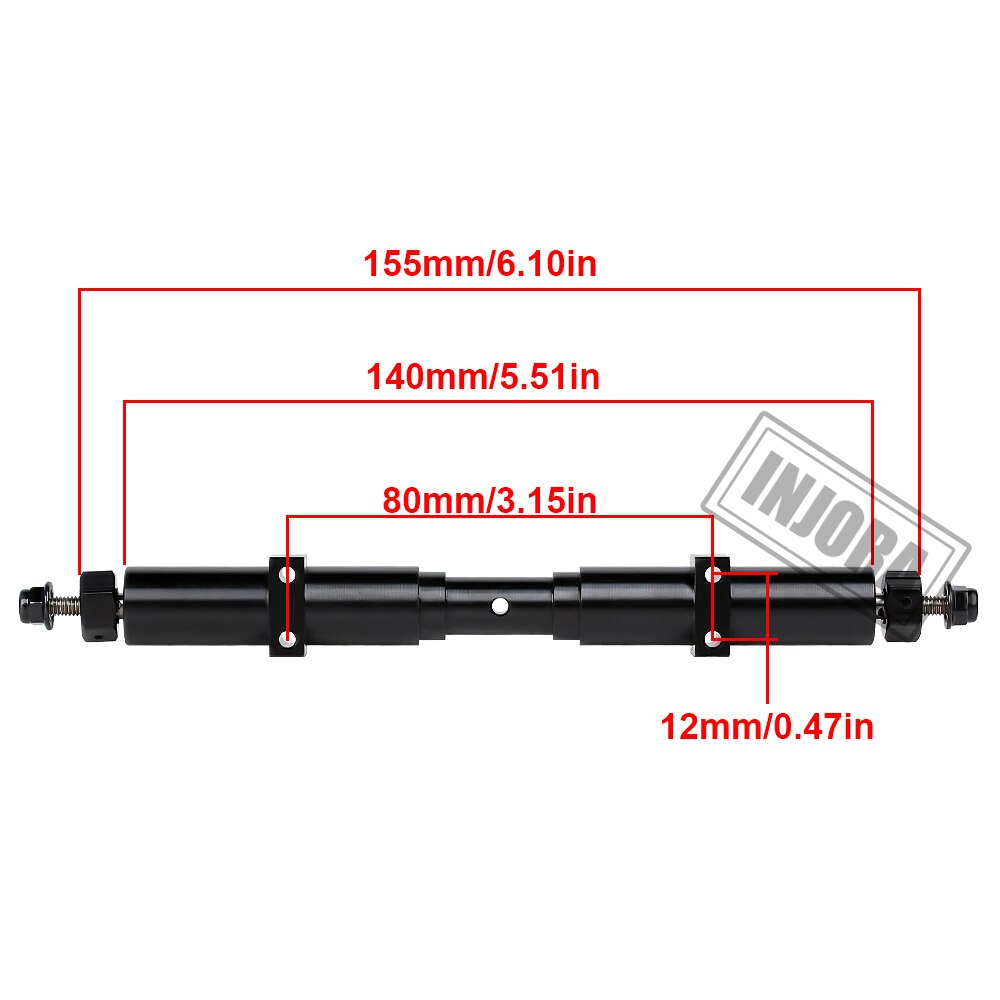 INJORA Metal Rear Axle 133.5mm/155mm/182mm