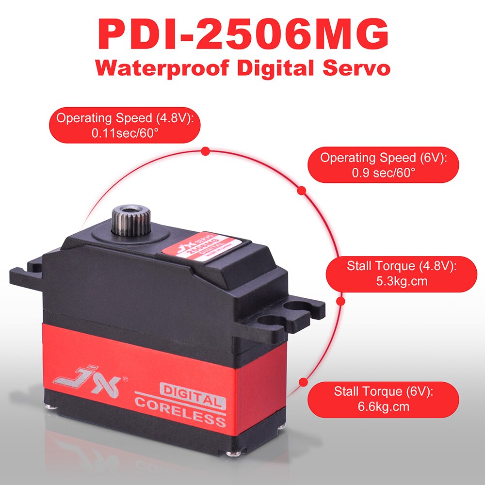 JX PDI-2506MG 6.6KG Metal Gear Digitale Coreless Servo Voor 450 500 RC Helicopter Voor RC helikopters en afstandsbediening auto's