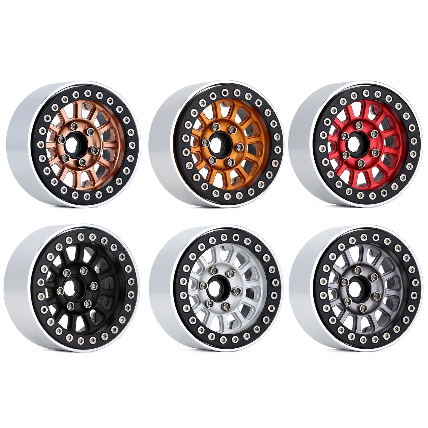 INJORA Aluminum 1.9" Beadlock Wheel Rim for 1/10 RC Crawler Car TRX-4 Axial SCX10 90046 AXI03007 Upgrade Parts