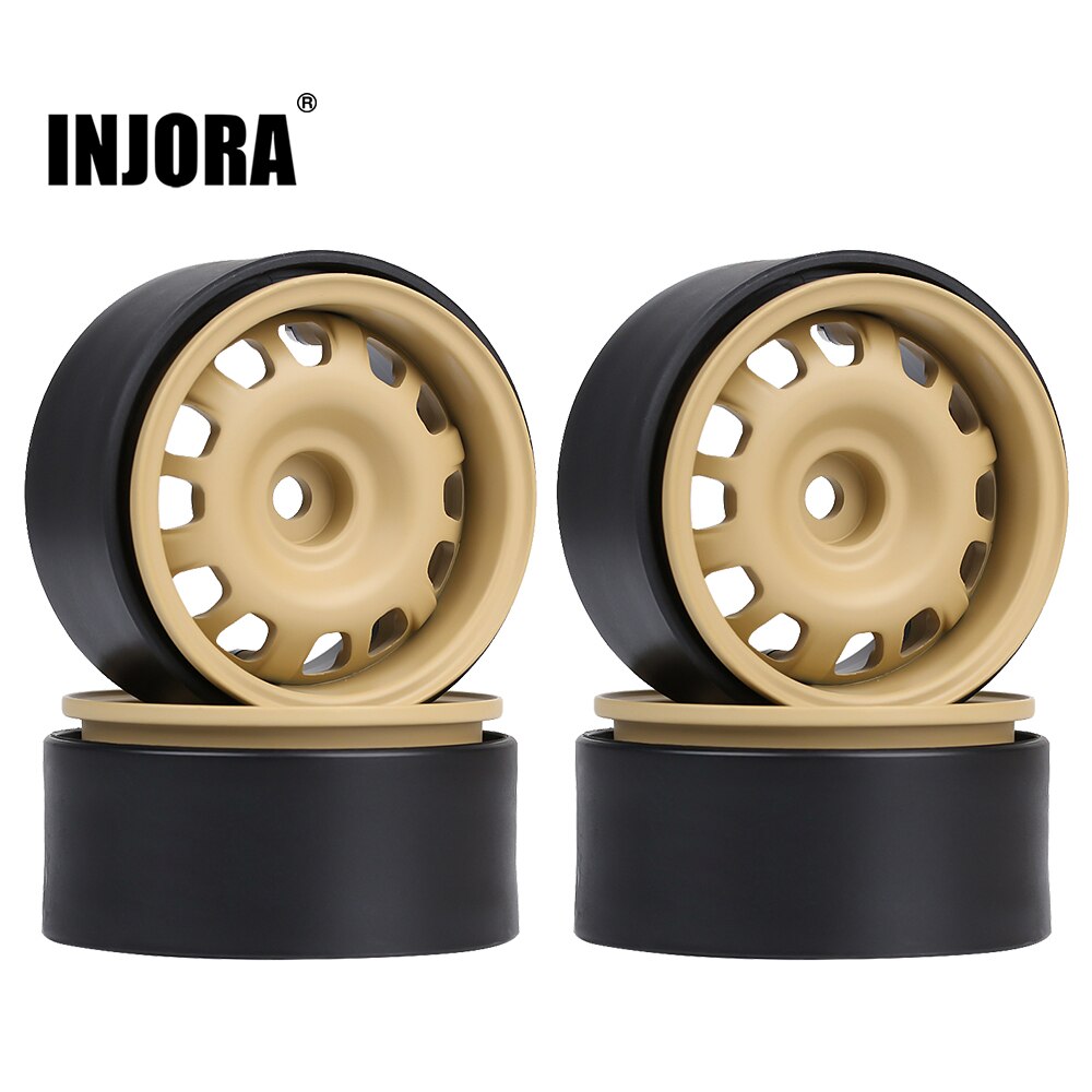 INJORA 4PCS 1.9" Beadlock Wheel Rims for 1/10 RC Crawler Car Axial SCX10 II 90046 TRX-4 RedCat Gen8