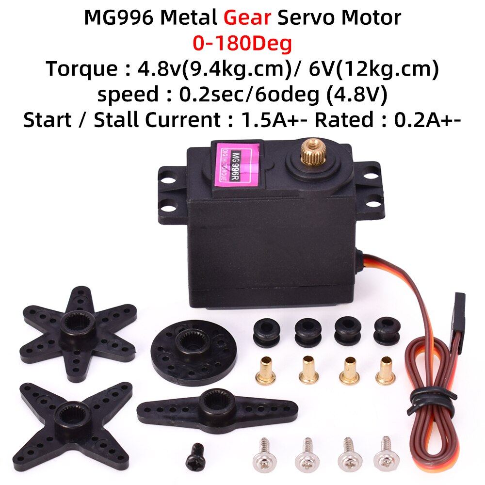 MG995 MG996r SG90 9g MG90s Metal/Plastic Gear 180 Degree Micro Servo M ...